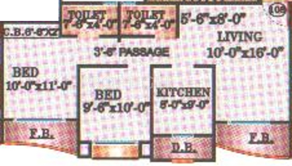 Leena Bhairav Residency (2BHK+2T (965 sq ft) 965 sq ft)