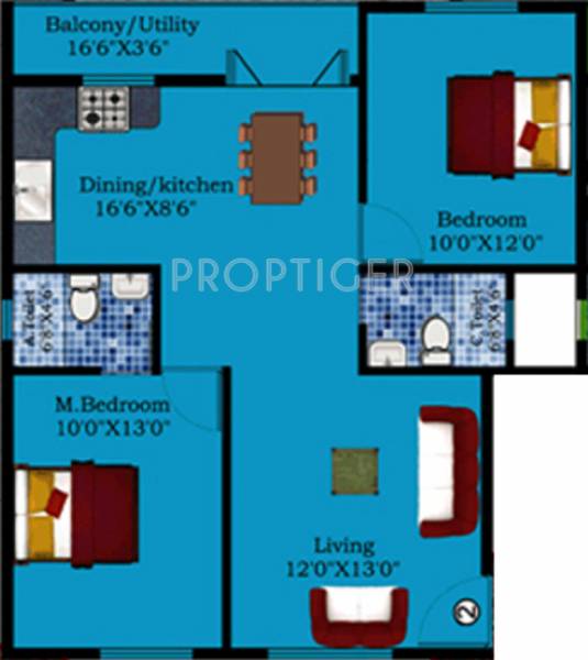 DS DSMAX SANKALP (2BHK+2T (1,130 sq ft) 1130 sq ft)