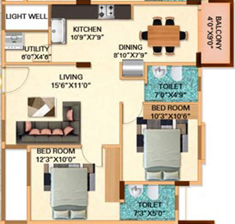 DS DSMAX SILVER BELL (2BHK+2T (1,112 sq ft) 1112 sq ft)