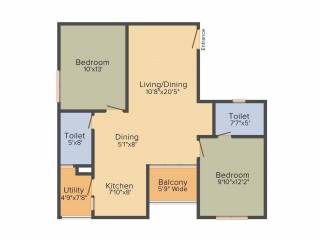 V2 Nirvik (2BHK+2T (1,034 sq ft) 1034 sq ft)