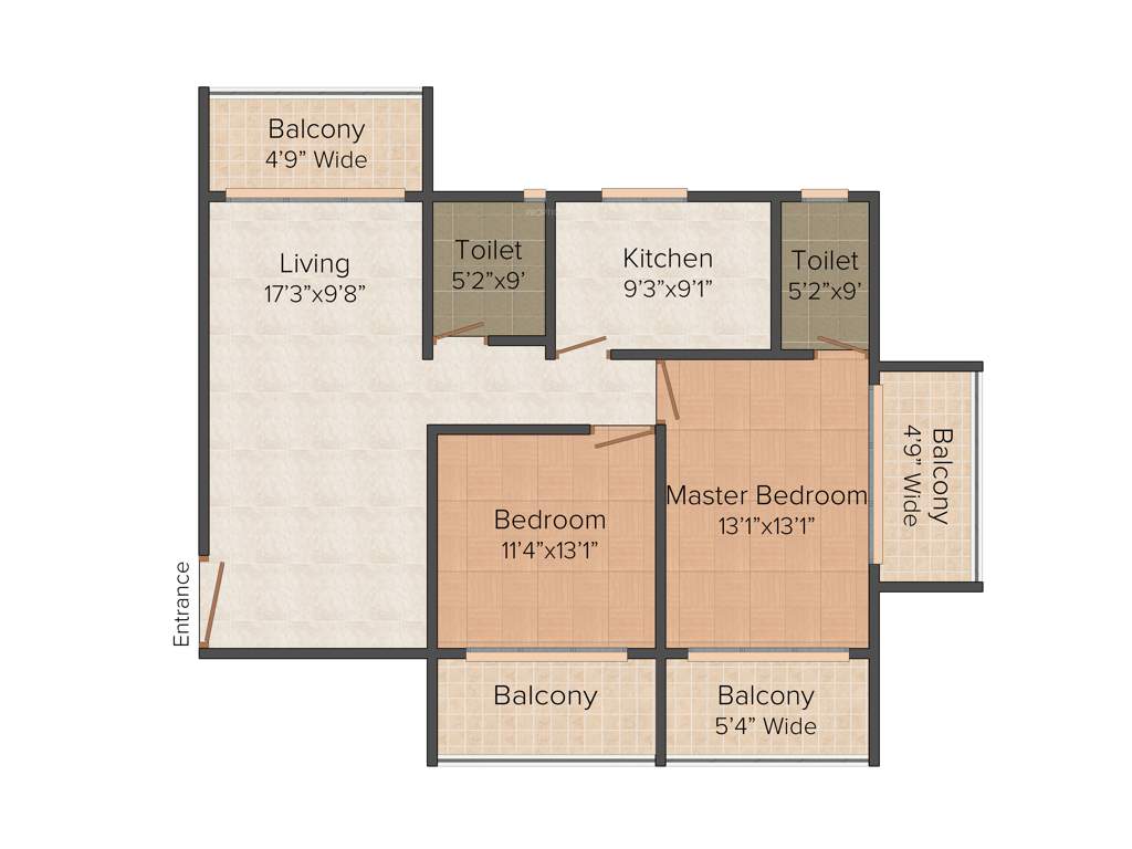 GoodLuck Hillside Residency Apartment (2BHK+2T (1,140 sq ft) 1140 sq ft)