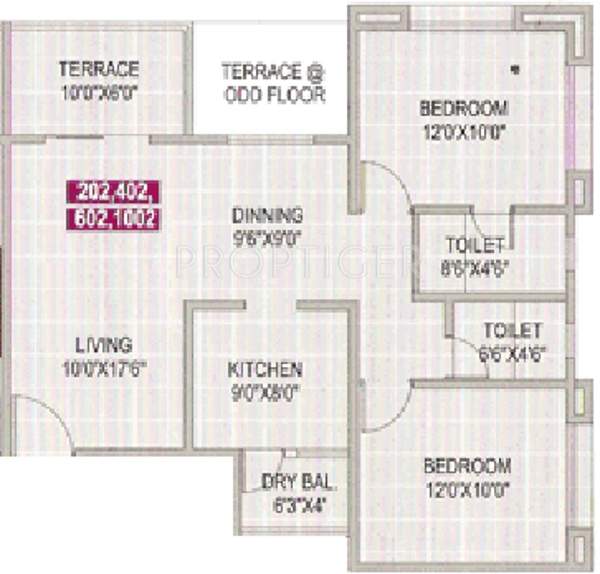 Surana Saffron Avenue (2BHK+2T (1,012 sq ft) 1012 sq ft)