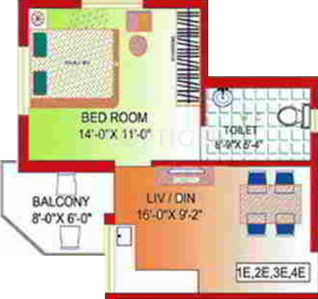 Krishna Sea Sight (1BHK+1T (550 sq ft) 550 sq ft)