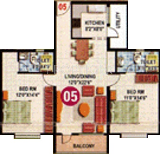 AR Sonesta Cosmos (2BHK+2T (1,146 sq ft) 1146 sq ft)