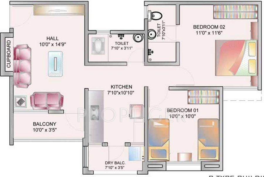 Dreams Ayana (2BHK+2T (798 sq ft) 798 sq ft) Dreams Ayana (2BHK+2T (798 sq ft) 798 sq ft)