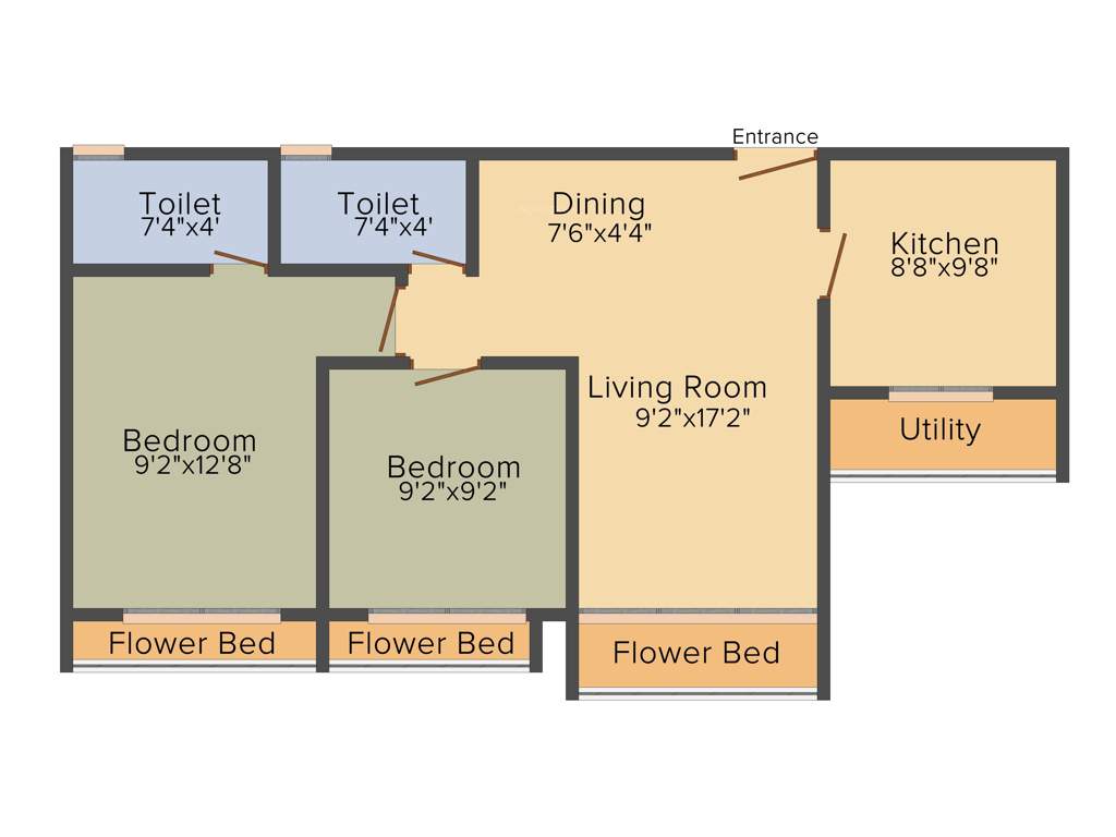 Evershine Avenue (2BHK+2T (553 sq ft) 553 sq ft)