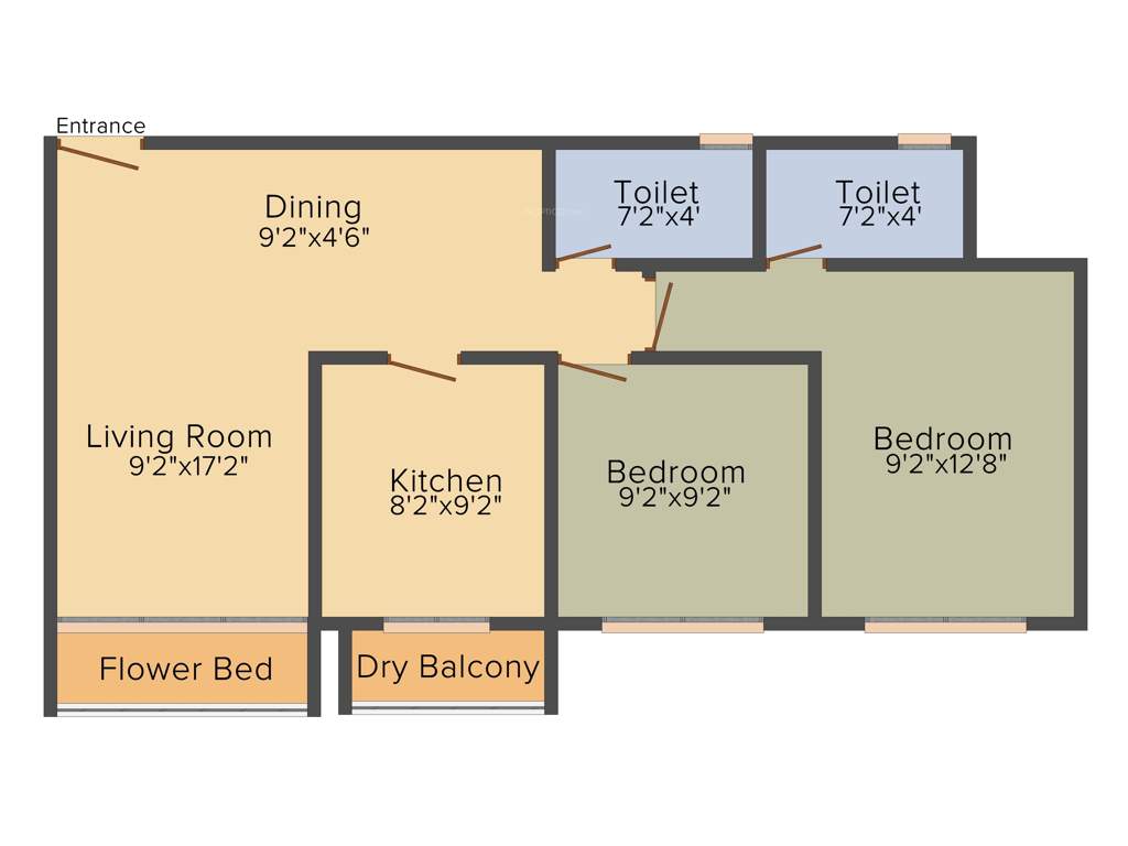 Evershine Avenue (2BHK+2T (577 sq ft) 577 sq ft)