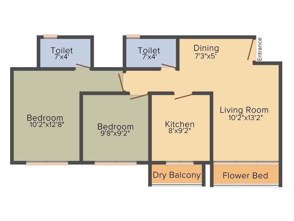 Evershine Avenue (2BHK+2T (588 sq ft) 588 sq ft)