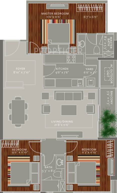 Ceebros The Atlantic (3BHK+2T (1,415 sq ft) 1415 sq ft)