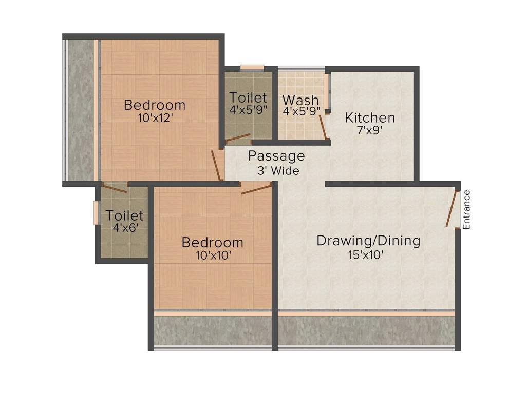 Aaryan Gloria (2BHK+2T (999 sq ft) 999 sq ft)