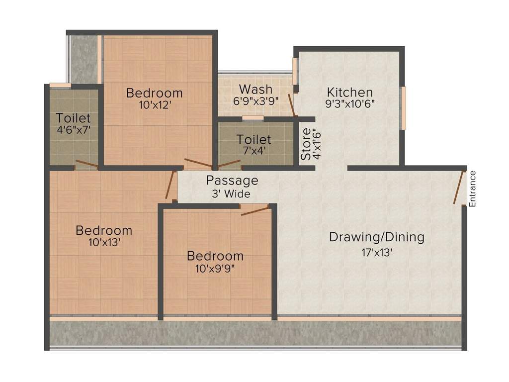 Aaryan Gloria (3BHK+2T (1,440 sq ft) 1440 sq ft)