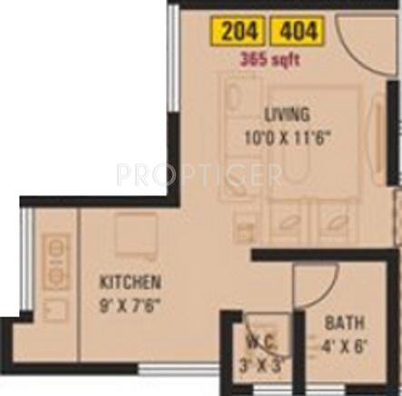 Vrindavan Barsana Enclave (1BHK+1T (365 sq ft) 365 sq ft)