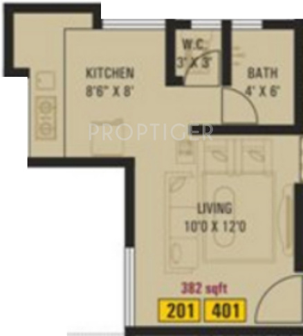 Vrindavan Barsana Enclave (1BHK+1T (382 sq ft) 382 sq ft)