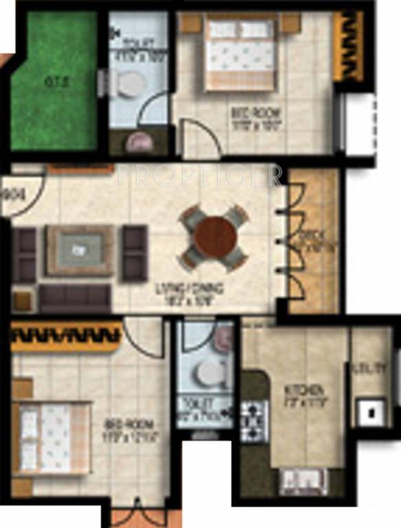 Malles Alankar (2BHK+2T (956 sq ft) 956 sq ft) Malles Alankar (2BHK+2T (956 sq ft) 956 sq ft)