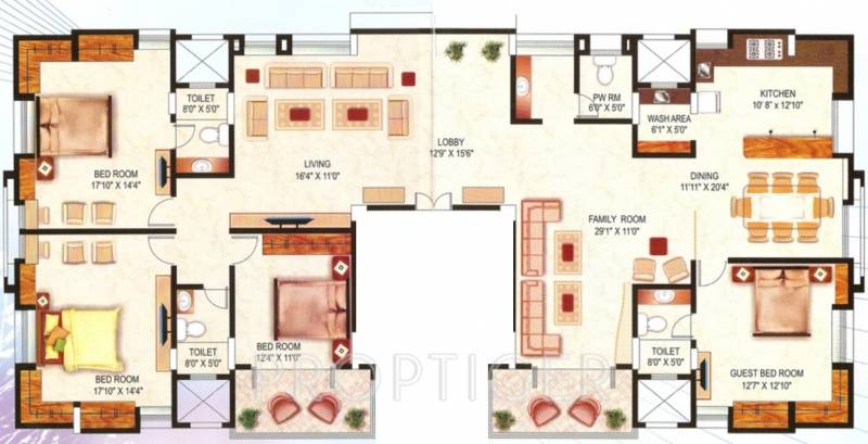 Surana Associates Vrind Floor Plan (4BHK+4T)