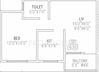 Sankalp Hills Apartment (1BHK+1T (635 sq ft) 635 sq ft)