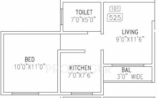 Sankalp Hills Apartment (1BHK+1T (525 sq ft) 525 sq ft)
