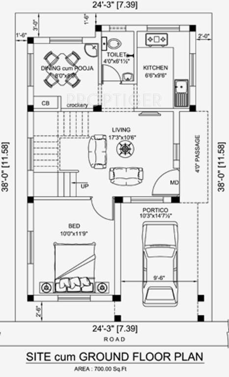 Sabari Lotus (3BHK+3T (1,434 sq ft) 1434 sq ft)