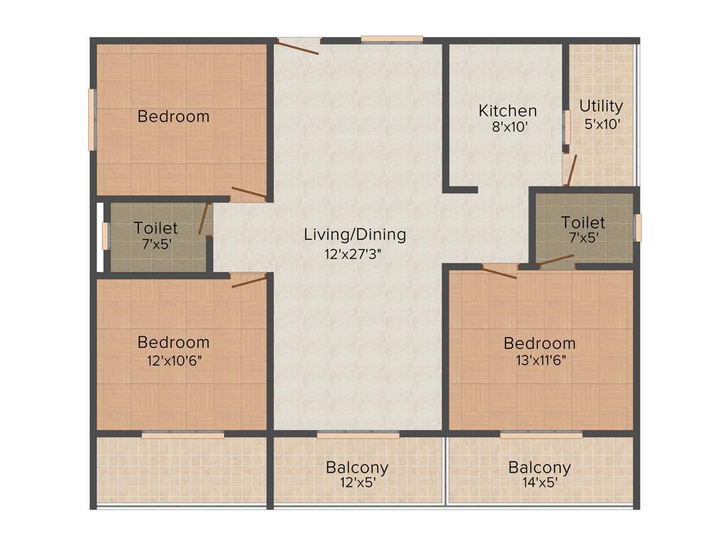 DS DSMAX SILVER BELL (3BHK+2T (2,091 sq ft) 2091 sq ft)