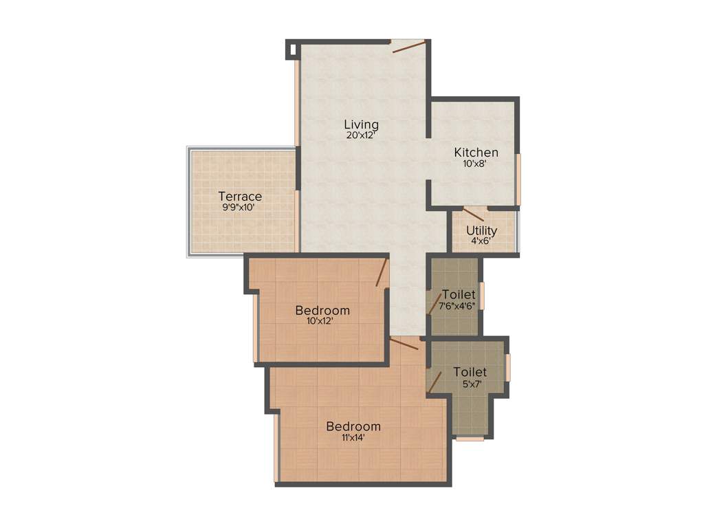 Belvalkar Solacia (2BHK+2T (1,138 sq ft) 1138 sq ft)