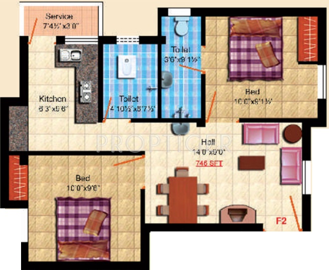 StepsStone Raghava (2BHK+2T (746 sq ft) 746 sq ft)