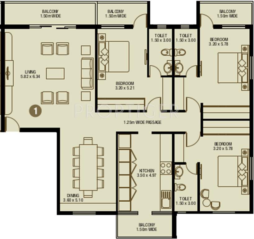 Kamat Construction Pvt Ltd Gardens (3BHK+3T (2,281 sq ft) 2281 sq ft)