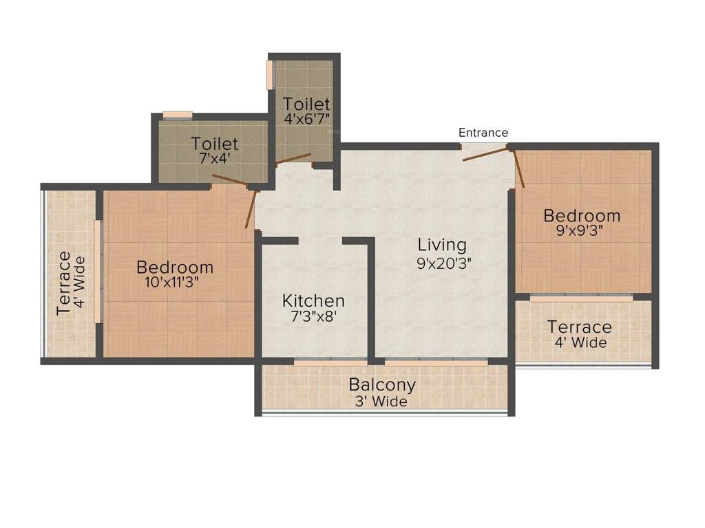 Kalp Nisarg (2BHK+2T (925 sq ft) 925 sq ft)