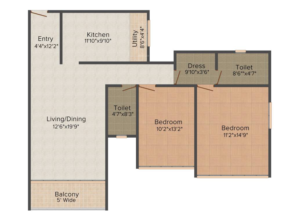 Adwalpalkar Spring Fields (2BHK+2T (1,141 sq ft) 1141 sq ft)