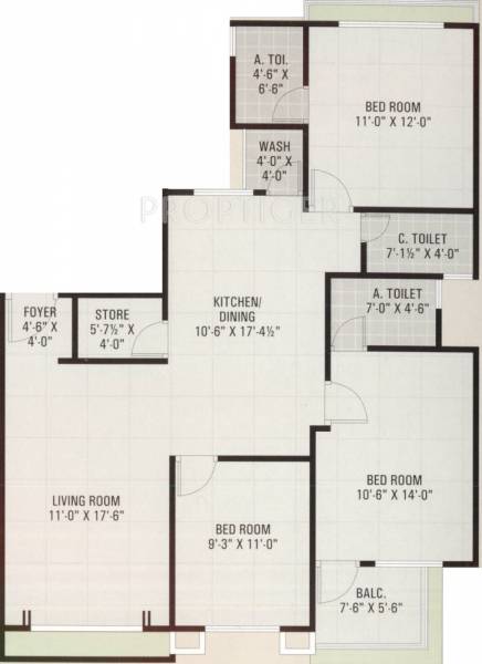 Pal Pal Residency (3BHK+3T (1,600 sq ft) 1600 sq ft)