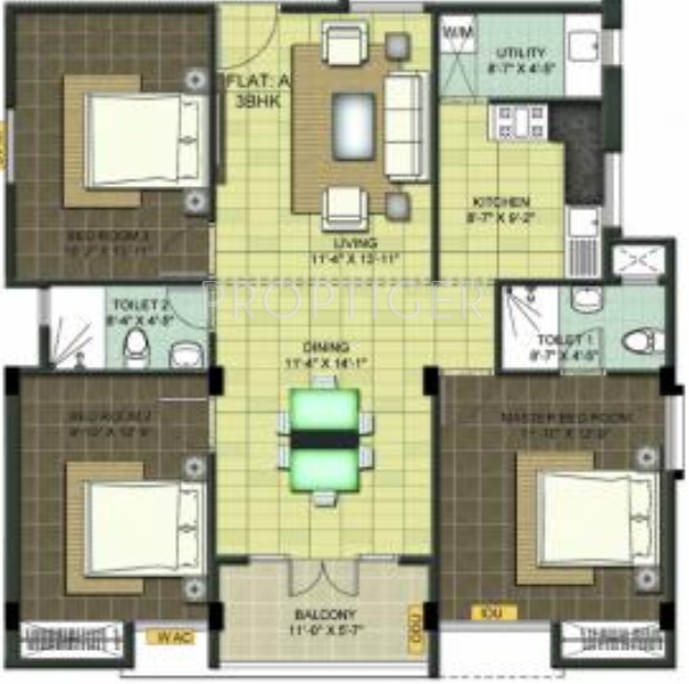 Ramaniyam Chaitanya (3BHK+3T (1,391 sq ft) 1391 sq ft) Ramaniyam Chaitanya (3BHK+3T (1,391 sq ft) 1391 sq ft)