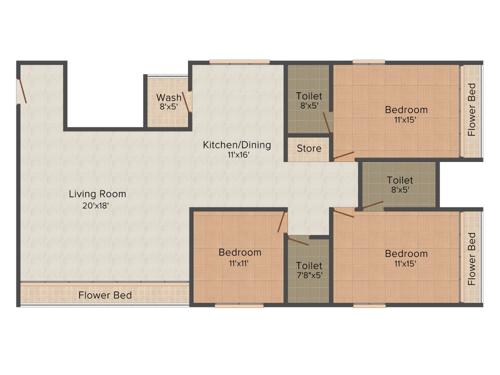 Siddhi Venessa (3BHK+3T (2,295 sq ft) 2295 sq ft)