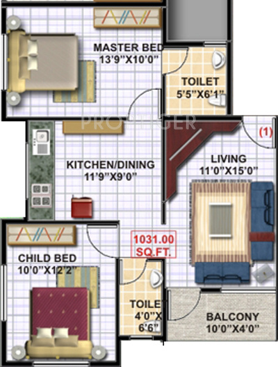Subhadra Royale Town (2BHK+2T (1,031 sq ft) 1031 sq ft) Subhadra Royale Town (2BHK+2T (1,031 sq ft) 1031 sq ft)