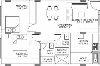 Sarada Casa Estrella (2BHK+2T (1,120 sq ft) 1120 sq ft)