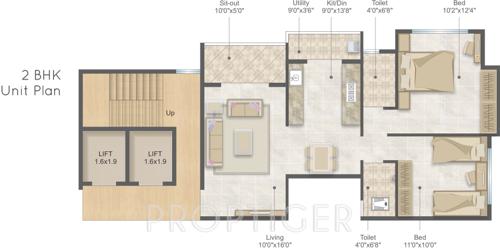 Anurag Ela (2BHK+2T (930 sq ft) 930 sq ft)