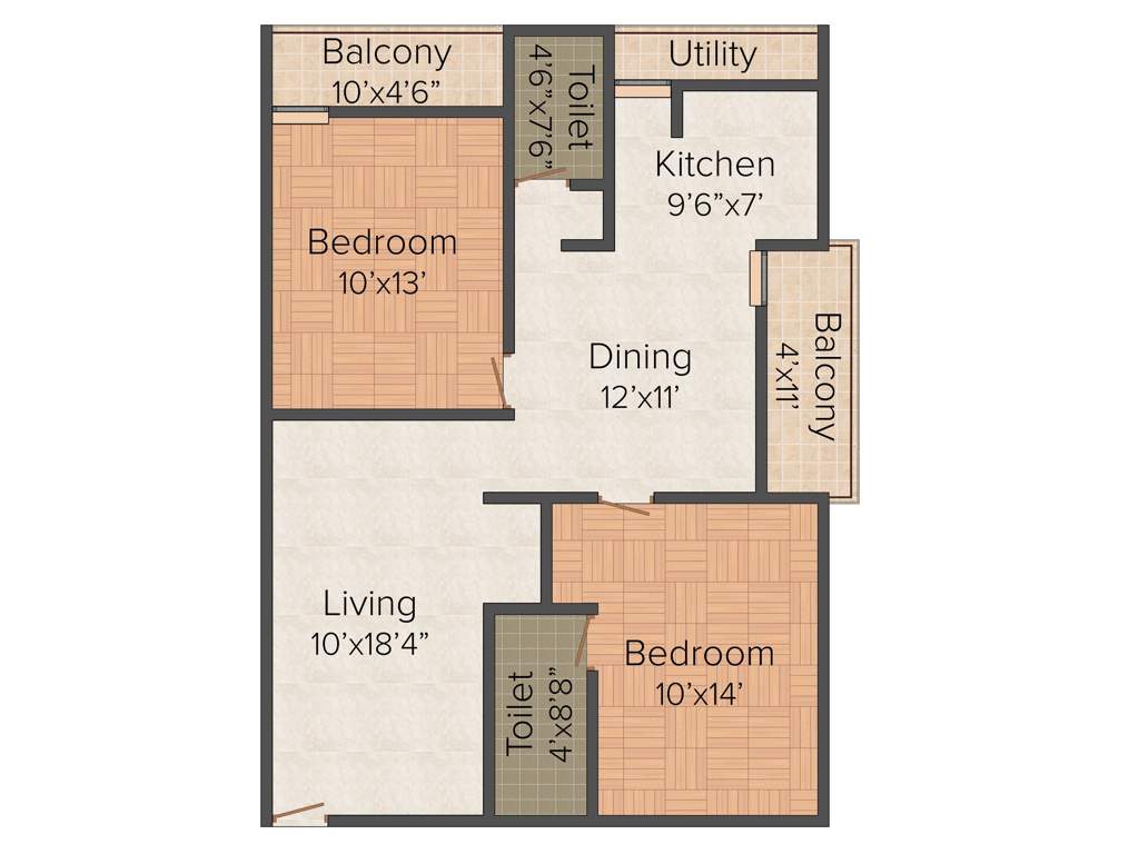 Nest Shades Pvt Ltd Nest Vibhav (2BHK+2T (1,172 sq ft) 1172 sq ft)