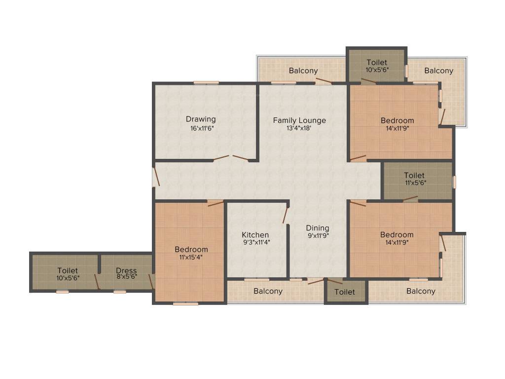 SDC Oasis (3BHK+4T (2,610 sq ft) 2610 sq ft)