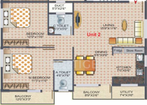 Nishitas A Square (2BHK+2T (1,025 sq ft) 1025 sq ft)