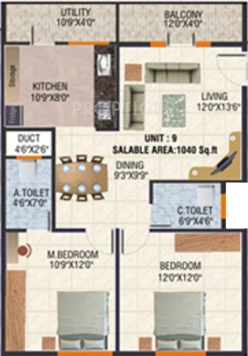 Nishitas Honey Square (2BHK+2T (1,040 sq ft) 1040 sq ft)