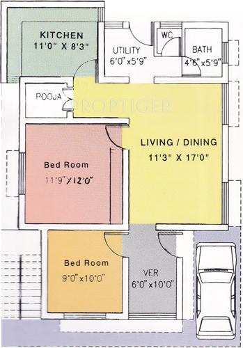 Ideal Anam Enclave (2BHK+1T (1,200 sq ft) + Pooja Room 1200 sq ft)