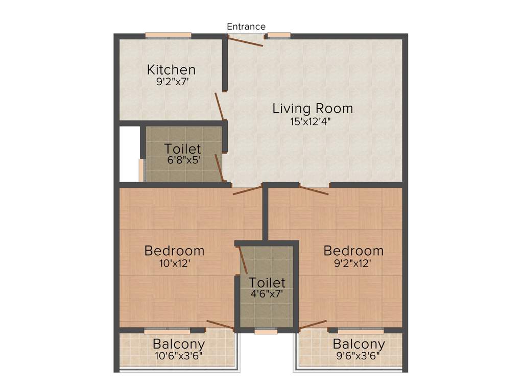 Brahma Grandeur (2BHK+2T (1,010 sq ft) 1010 sq ft)