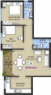 Ranga Chitra (2BHK+2T (920 sq ft) 920 sq ft)