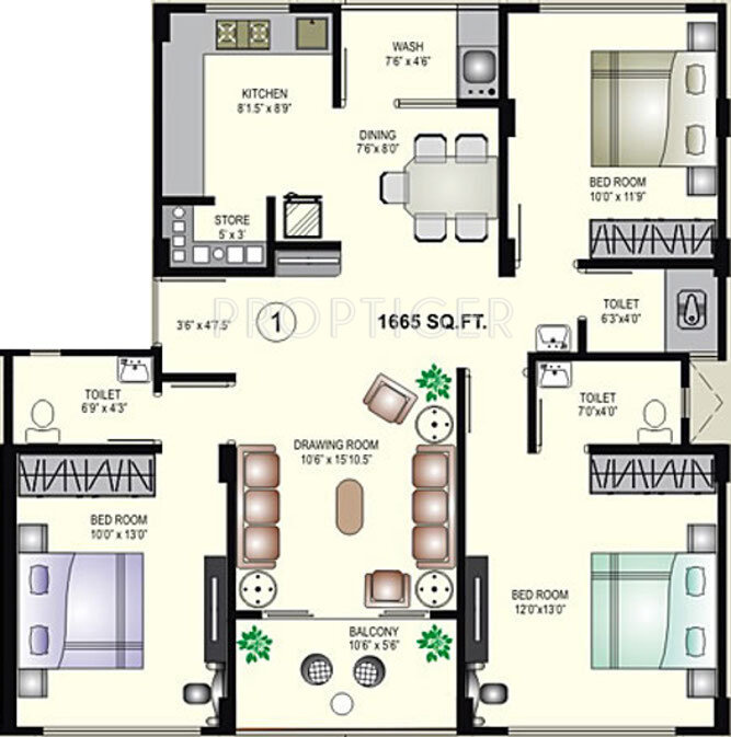 Sangani Sapphire Greens (3BHK+3T (1,665 sq ft) 1665 sq ft) Sangani Sapphire Greens (3BHK+3T (1,665 sq ft) 1665 sq ft)