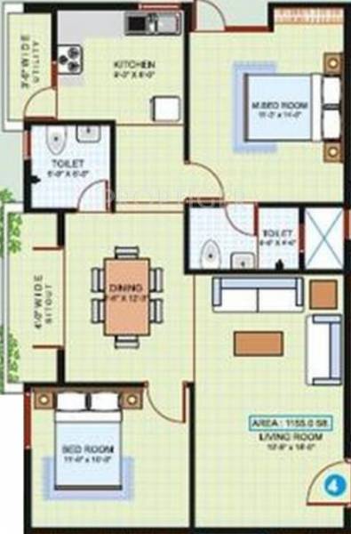 AR Propulsive Passion (2BHK+2T (1,155 sq ft) 1155 sq ft)