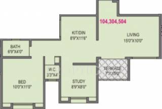 A P Akshay Flora (2BHK+1T (743 sq ft) 743 sq ft)