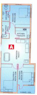 966 sq ft 2 BHK Floor Plan Image - Unimark Group Srijan Heritage Enclave  Available for sale 
