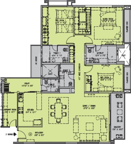 Advantage Pebble Bay (3BHK+3T (2,770 sq ft) 2770 sq ft)