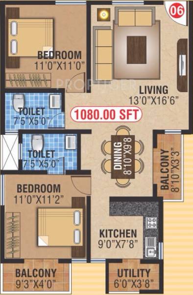 NCN Gold (2BHK+2T (1,080 sq ft) 1080 sq ft) NCN Gold (2BHK+2T (1,080 sq ft) 1080 sq ft)