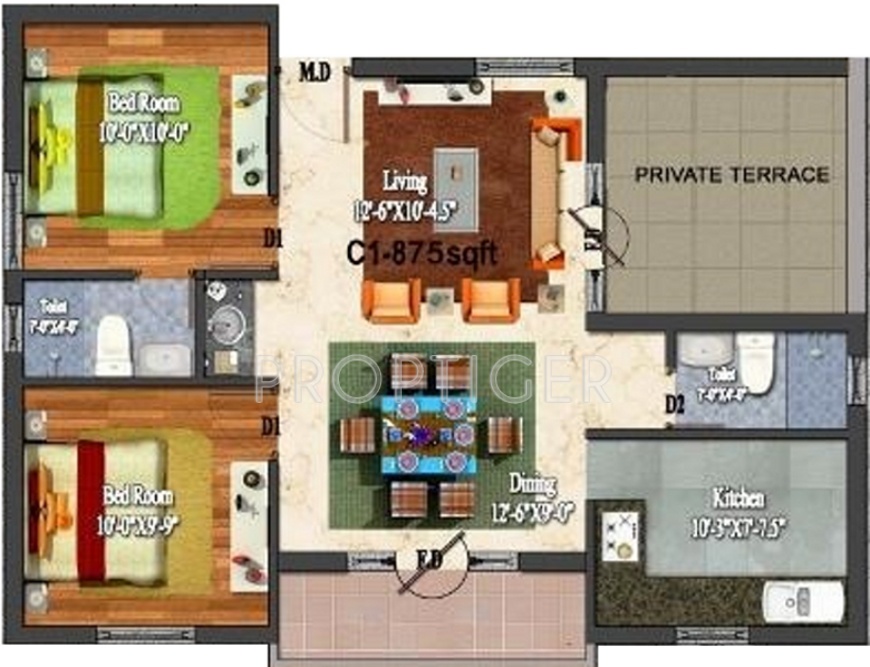 Devi Aishwariyam (2BHK+2T (875 sq ft) 875 sq ft) Devi Aishwariyam (2BHK+2T (875 sq ft) 875 sq ft)