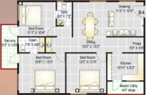 SVS Constructions Ramanasri Maples (3BHK+3T (1,381 sq ft) + Pooja Room 1381 sq ft) SVS Constructions Ramanasri Maples (3BHK+3T (1,381 sq ft) + Pooja Room 1381 sq ft)