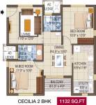 Alliance Galleria Residences (2BHK+2T (1,132 sq ft) 1132 sq ft)